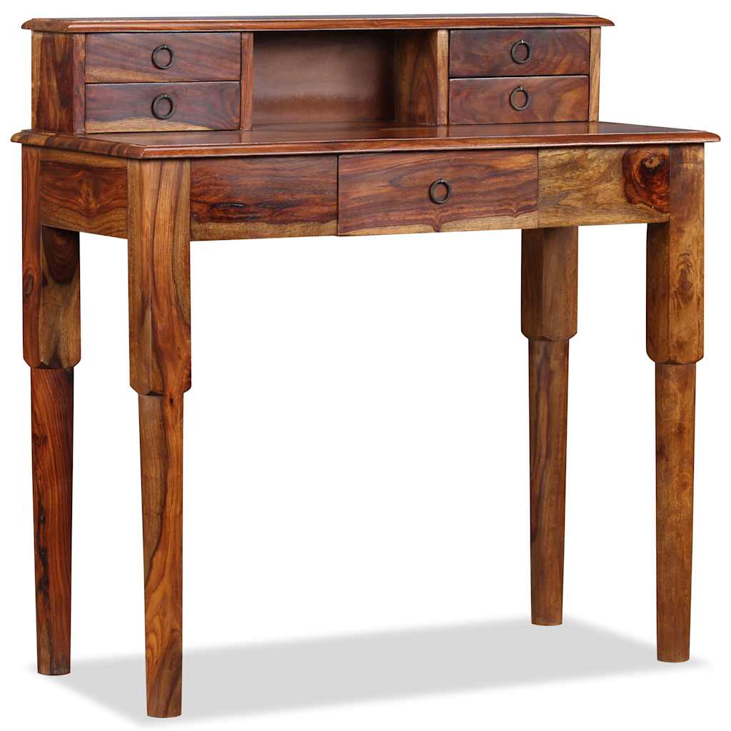 Writing Desk with 5 Drawers Solid Acacia Wood 35.4"x15.7"x35.4"
