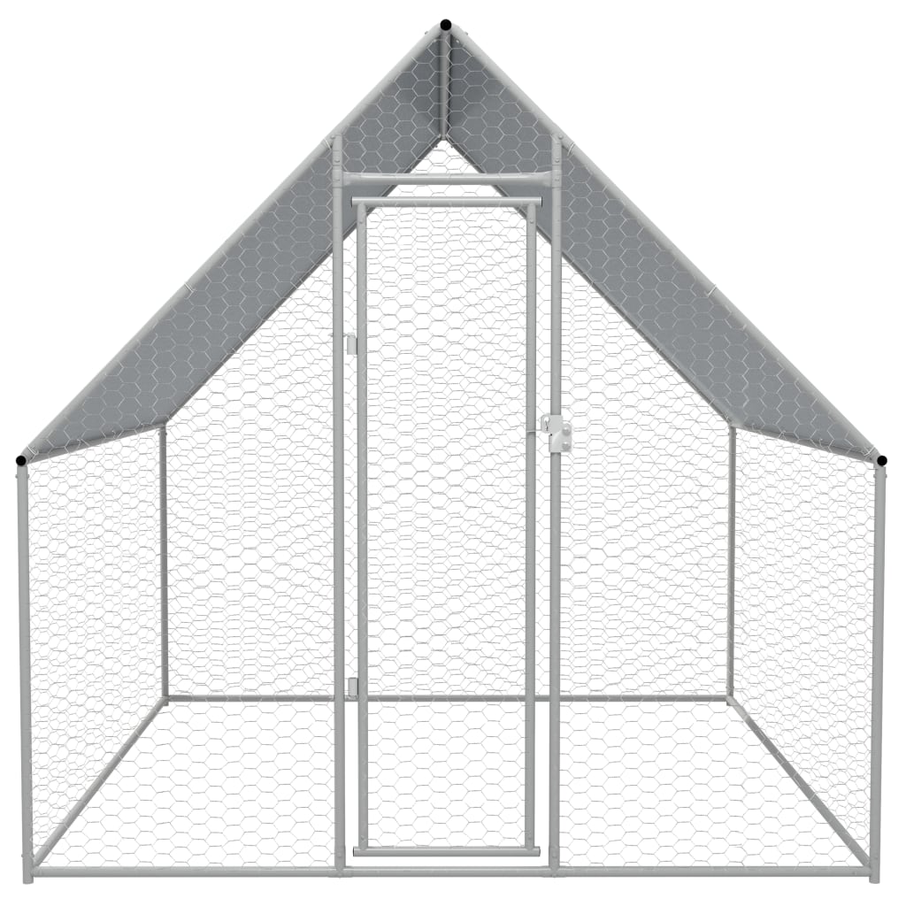 Chicken Cage Silver frame, Grey roof