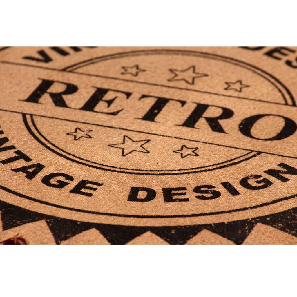 Bar Stool Set of 2 Brown and Black Real leather, canvas and steel