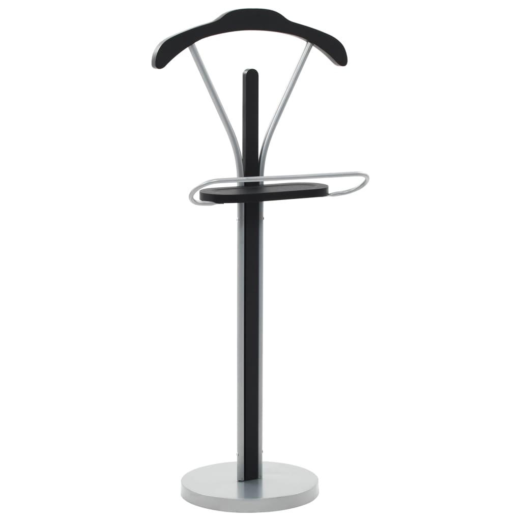 Valet Stand Black and Gray MDF and Steel Lightweight Valet Stand