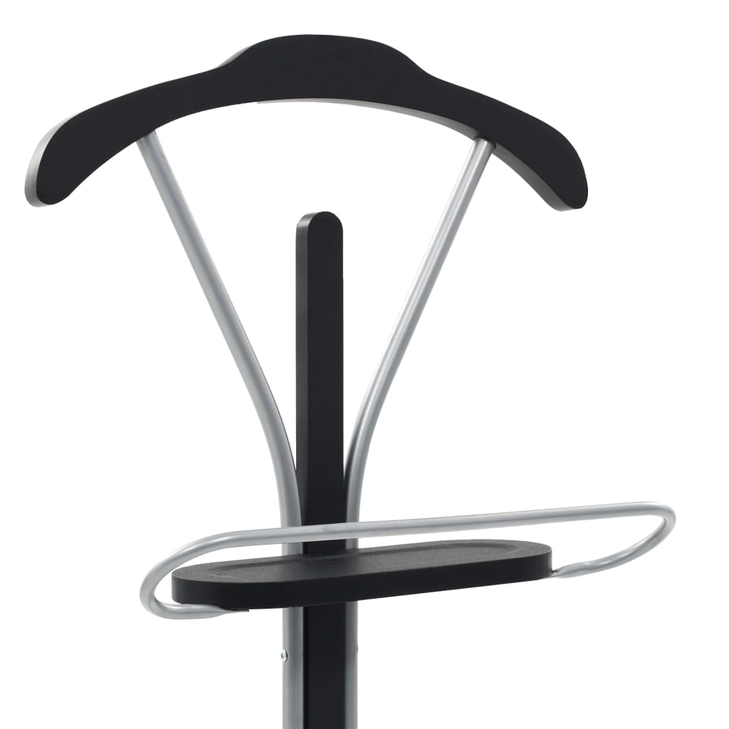 Valet Stand Black and Gray MDF and Steel Lightweight Valet Stand