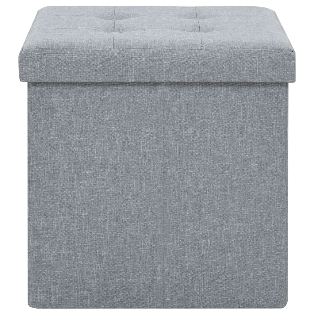 Storage Stool Light Gray Faux linen, MDF, Foam Medium Foldable
