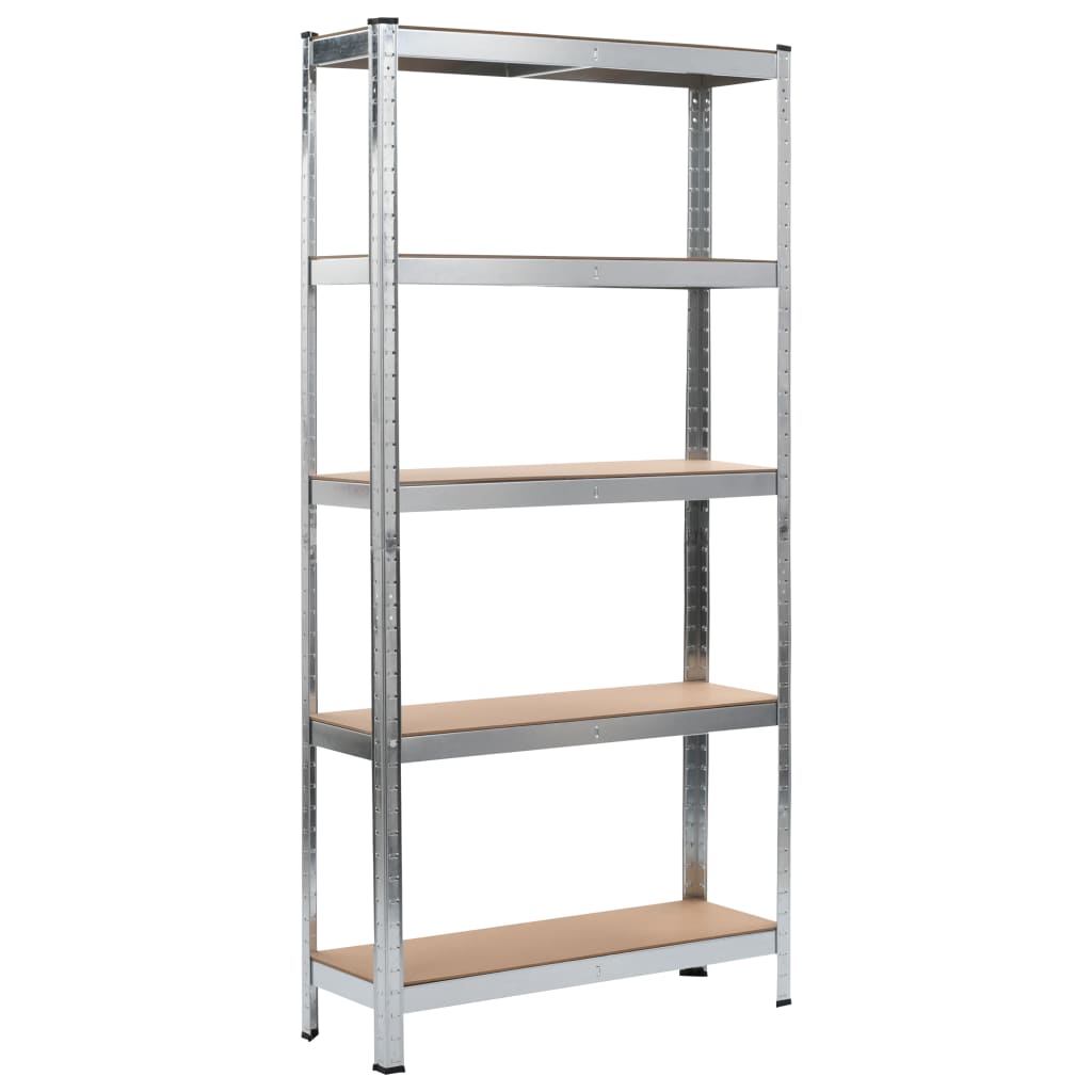Storage Shelves 2 pcs Silver 35.4"x11.8"x70.9" Steel and MDF
