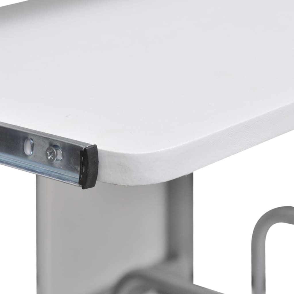Computer Desk with Pull-out Keyboard Tray White Cart Game Laptop Table