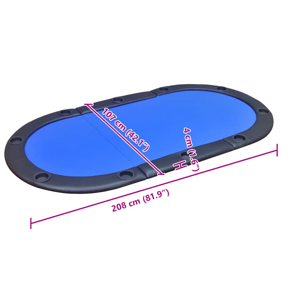 10-Player Foldable Poker Tabletop Blue
