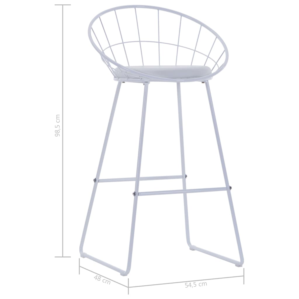 Bar Stools 2 pcs White Faux Leather