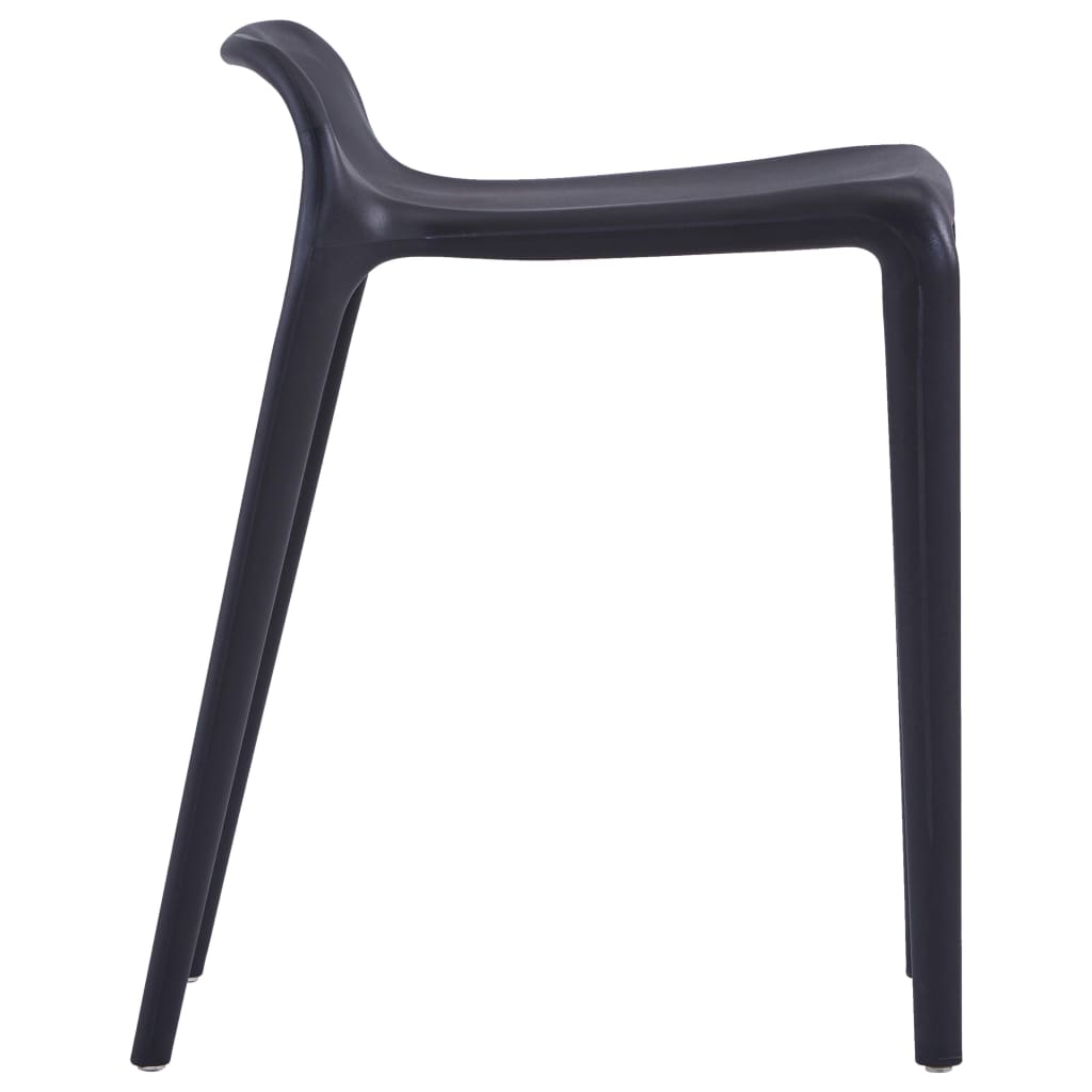 Stool Set of 4 Black Polypropylene Compact size Stackable