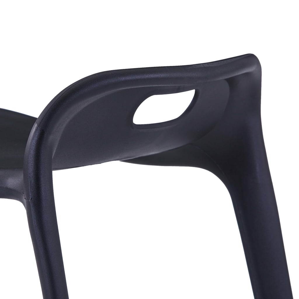 Stool Set of 4 Black Polypropylene Compact size Stackable