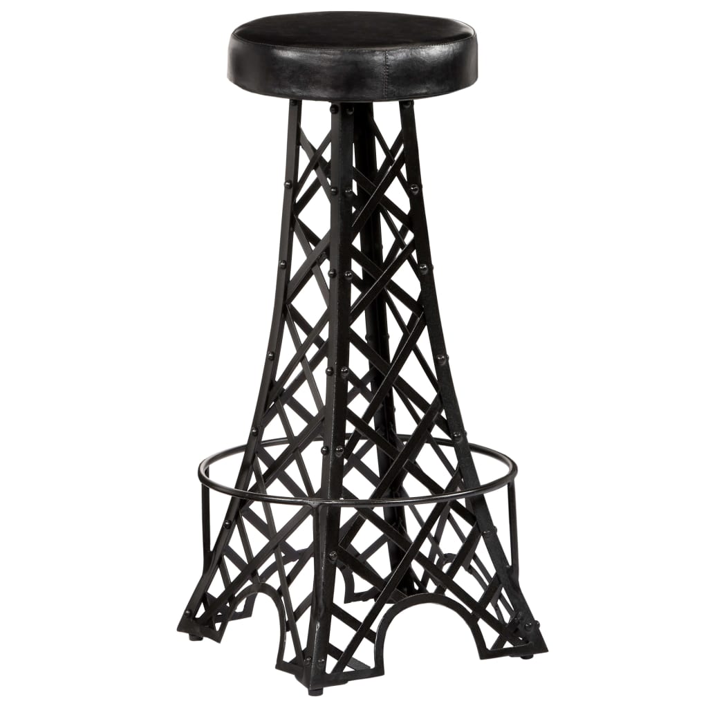 Bar Stools 2 pcs Real Leather