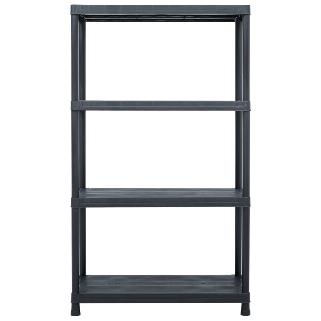Storage Shelf Racks 2 pcs Black 440.9 lb 31.5"x15.7"x54.3" Plastic