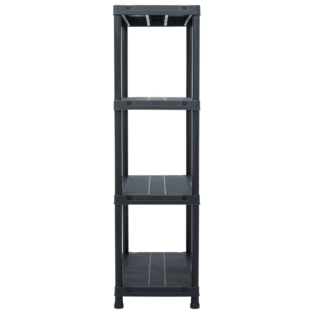 Storage Shelf Racks 2 pcs Black 440.9 lb 31.5"x15.7"x54.3" Plastic