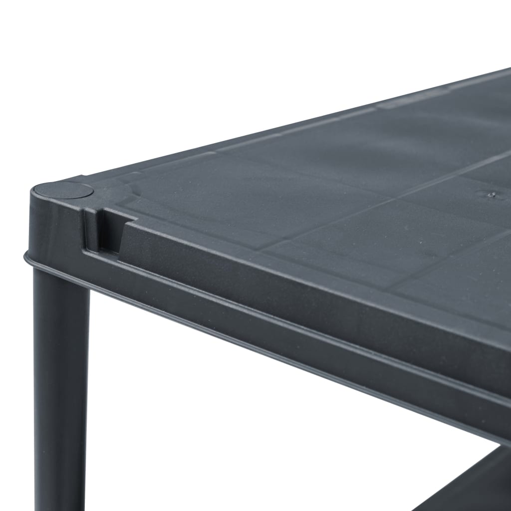 Storage Shelf Racks 2 pcs Black 440.9 lb 31.5"x15.7"x54.3" Plastic