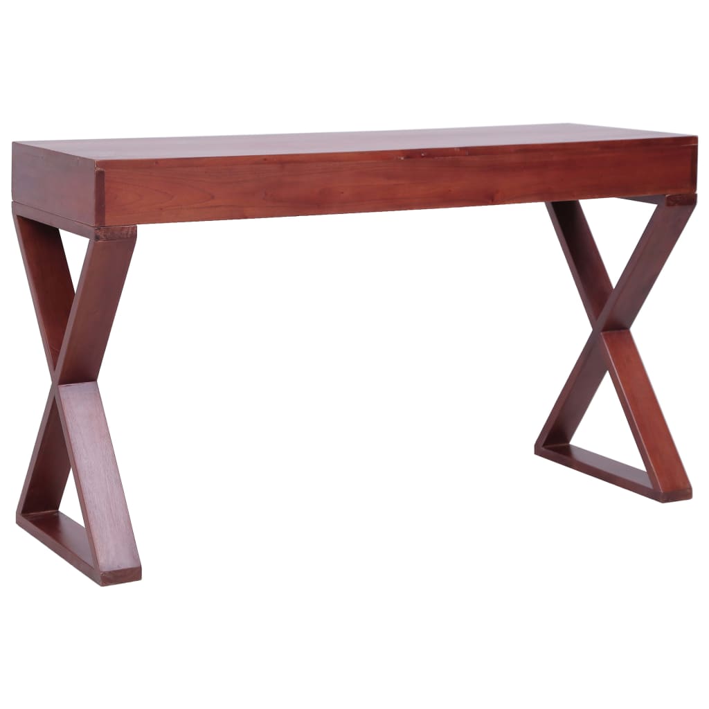 Computer Desk Brown 52"x18.5"x30.3" Solid Mahogany Wood