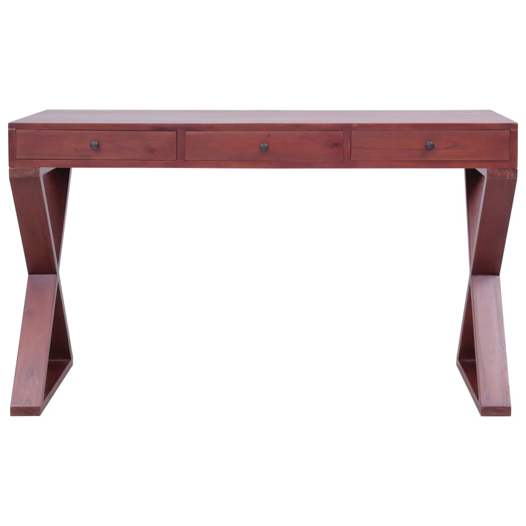 Computer Desk Brown 52"x18.5"x30.3" Solid Mahogany Wood