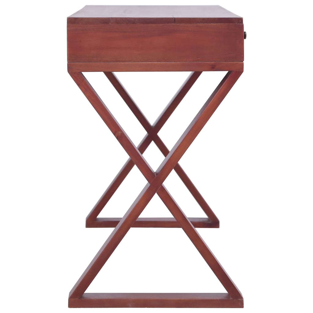 Computer Desk Brown 52"x18.5"x30.3" Solid Mahogany Wood
