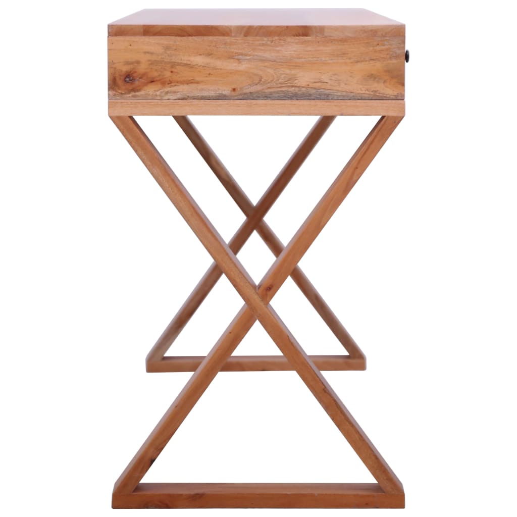 Computer Desk Natural 52"x18.5"x30.3" Solid Mahogany Wood