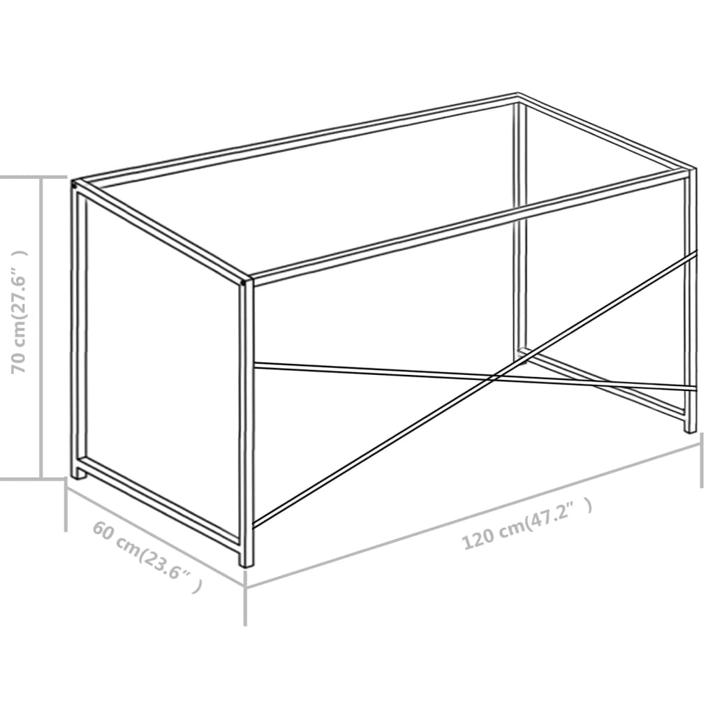 Computer Desk White and Oak Engineered Wood and Powder-Coated Metal