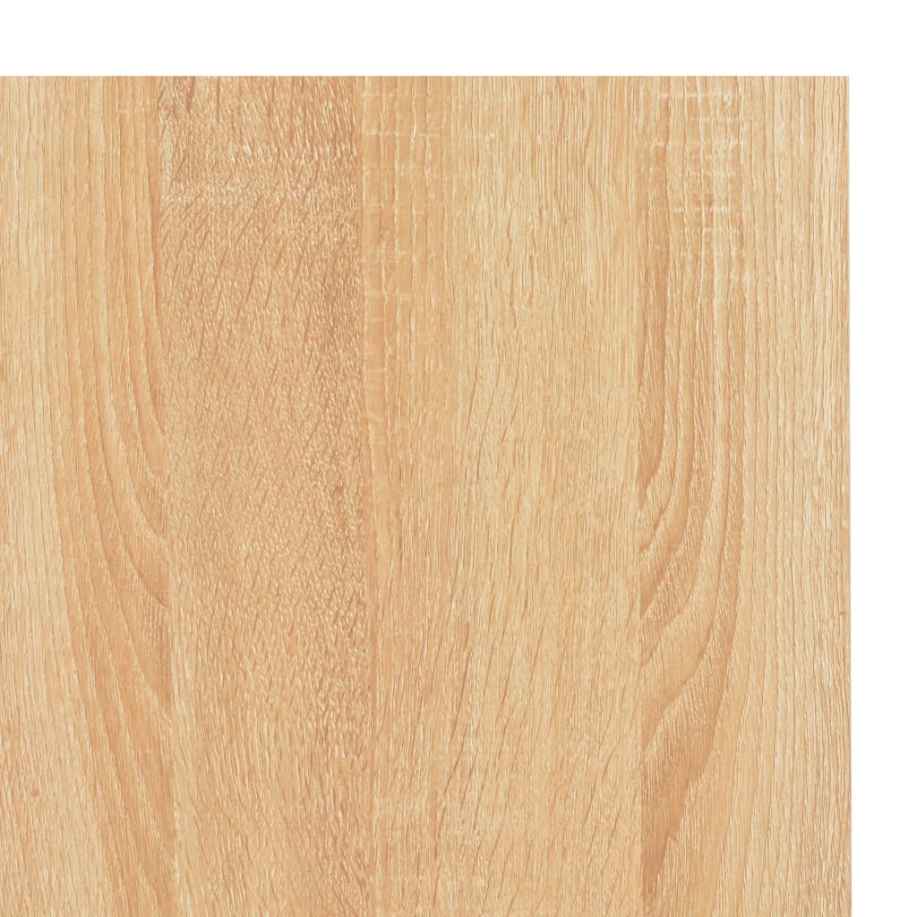Computer Desk Black and Oak Engineered Wood, Powder-Coated Metal