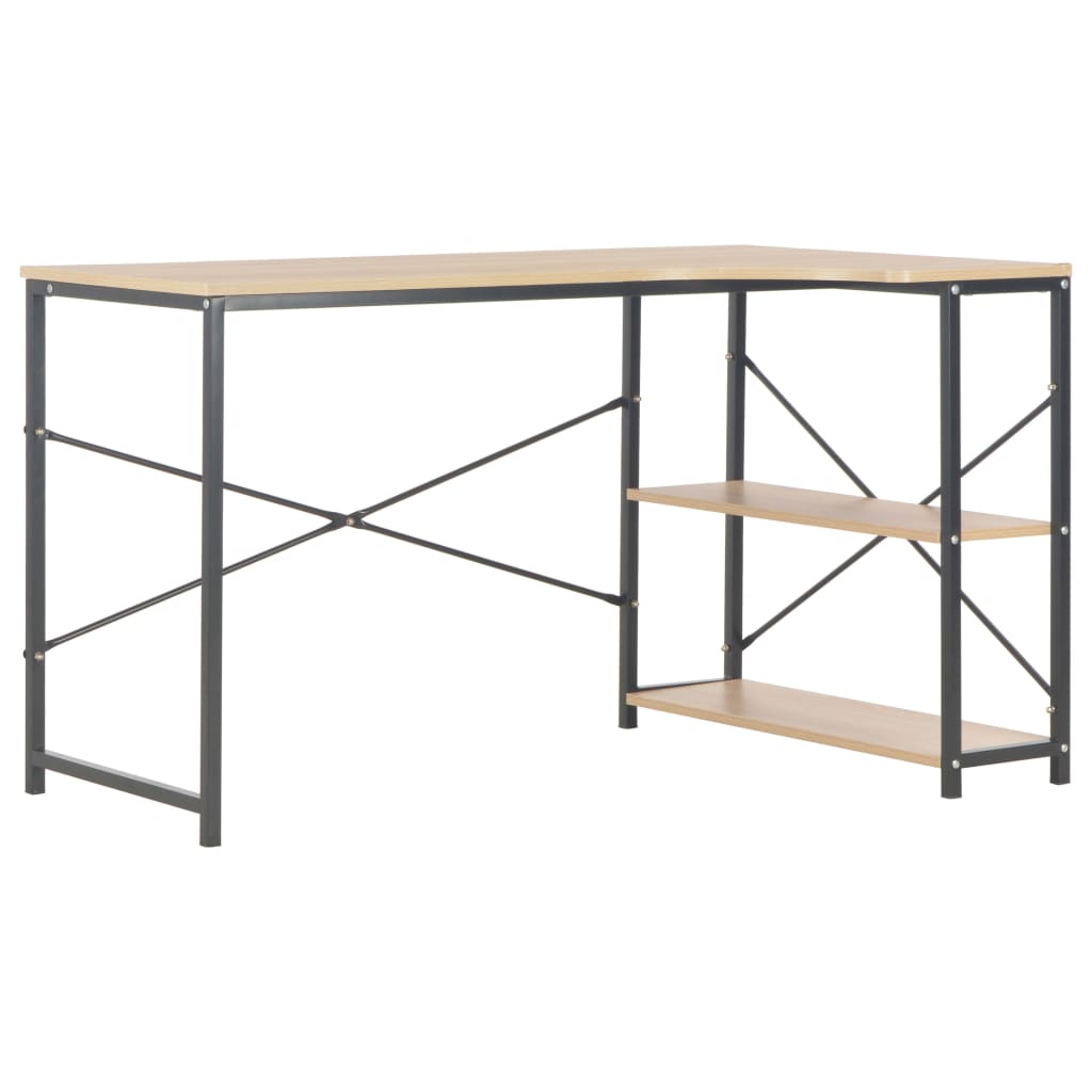 Computer Desk Black and Oak 47.2"x28.3"x27.6"