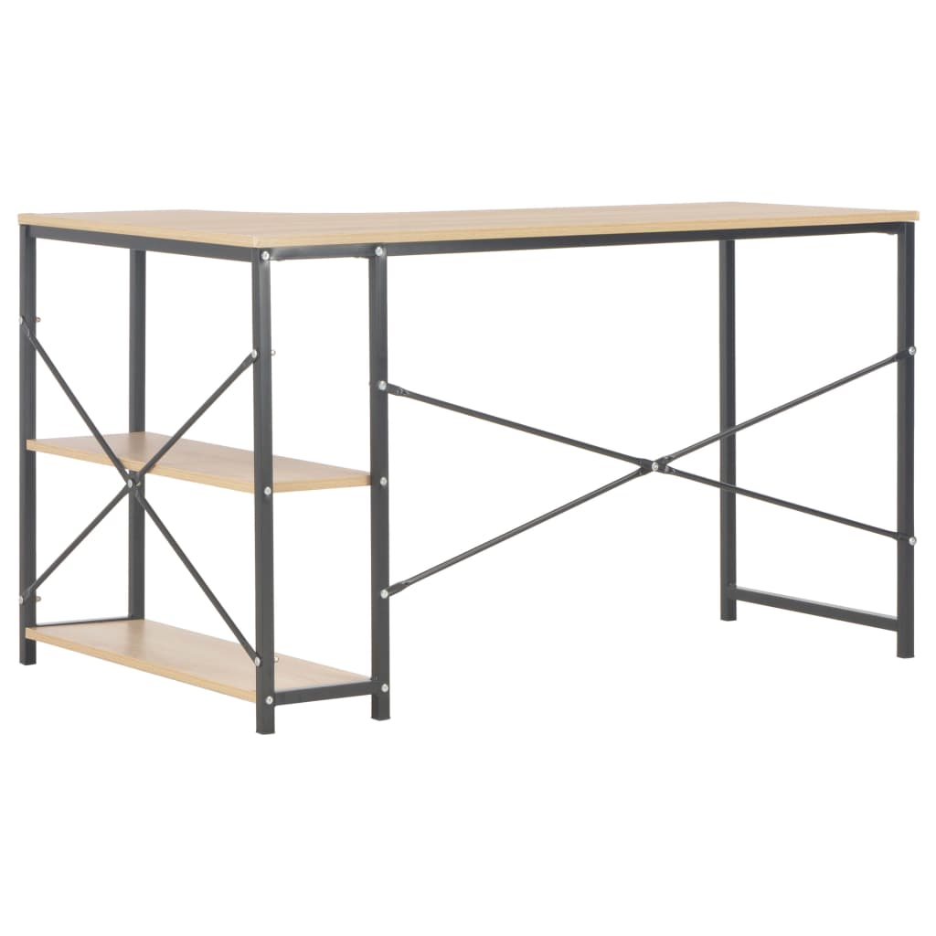 Computer Desk Black and Oak 47.2"x28.3"x27.6"