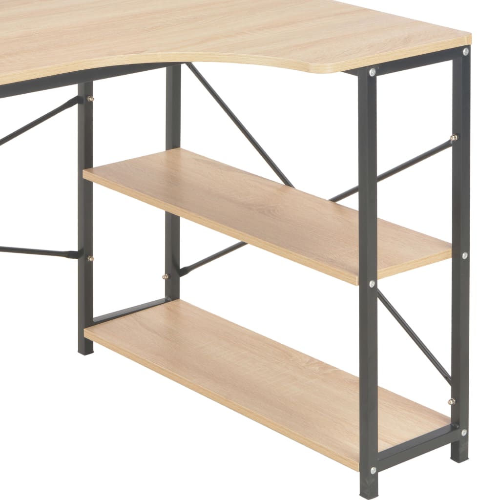 Computer Desk Black and Oak 47.2"x28.3"x27.6"