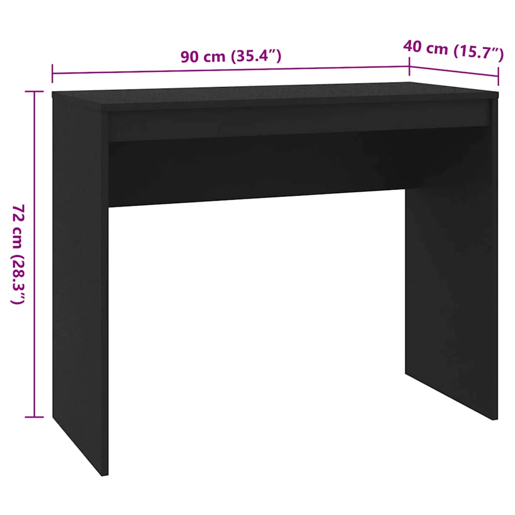 Desk Black 35.4"x15.7"x28.3" Engineered Wood