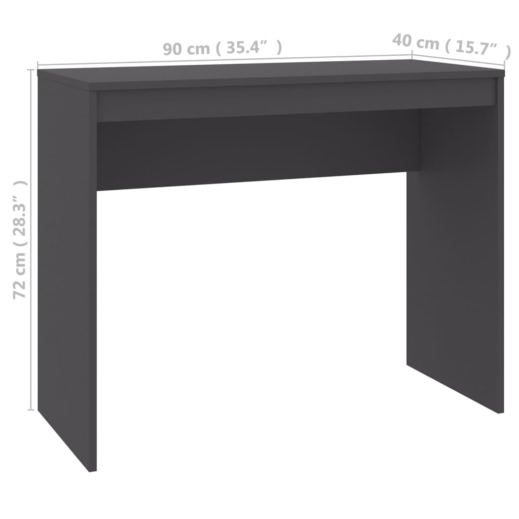 Desk Gray 35.4"x15.7"x28.3" Engineered Wood