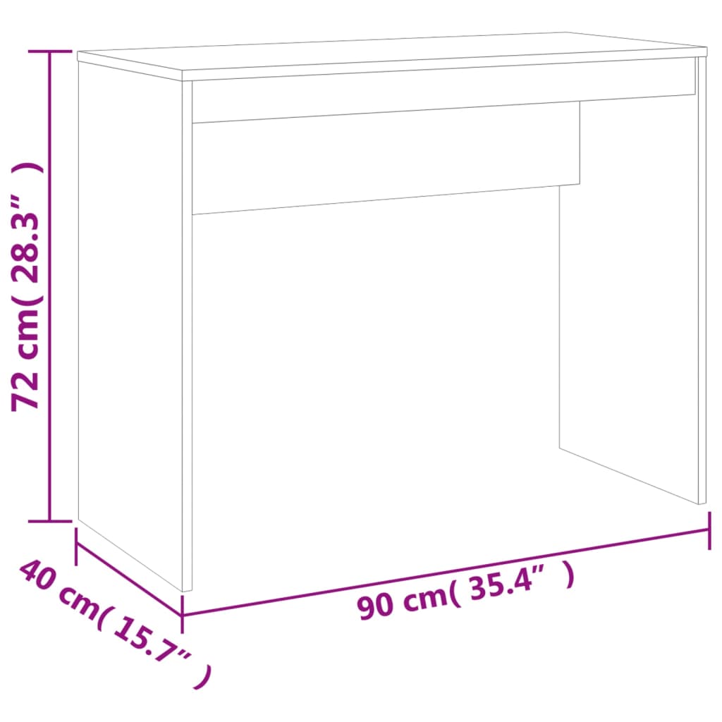 Desk Concrete Gray 35.4"x15.7"x28.3" Engineered Wood