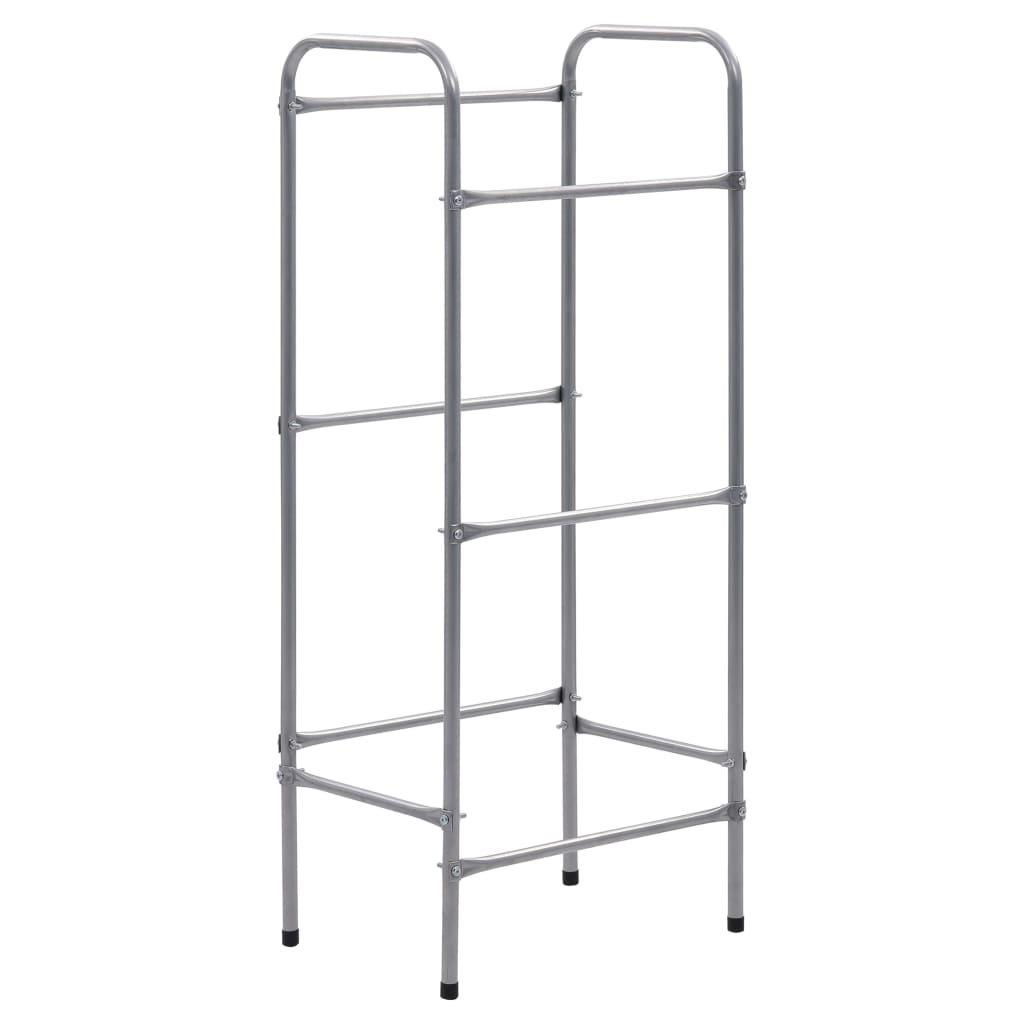 Storage Shelf for 3 Crates Silver 19.7x13.0x45.7" Steel