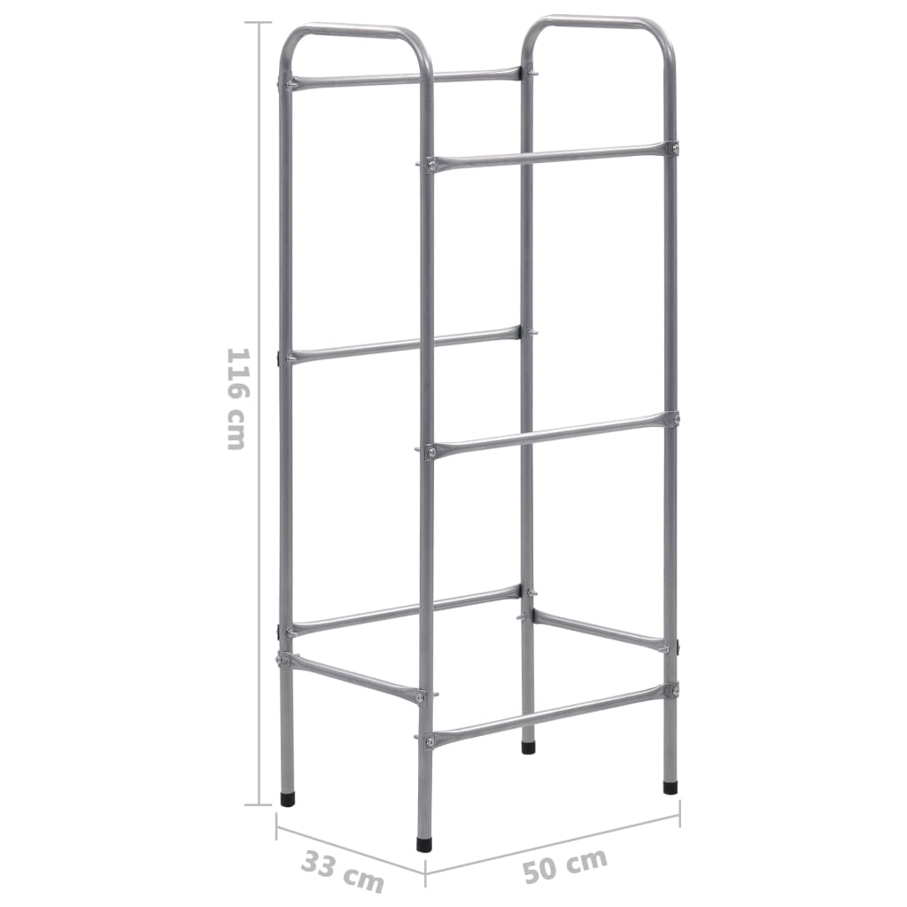 Storage Shelf for 3 Crates Silver 19.7x13.0x45.7" Steel