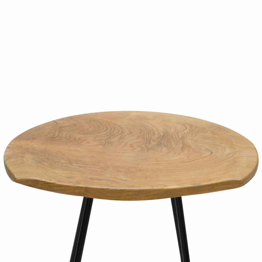 Stool Natural Solid Teak Wood Compact Sturdy Stool Round