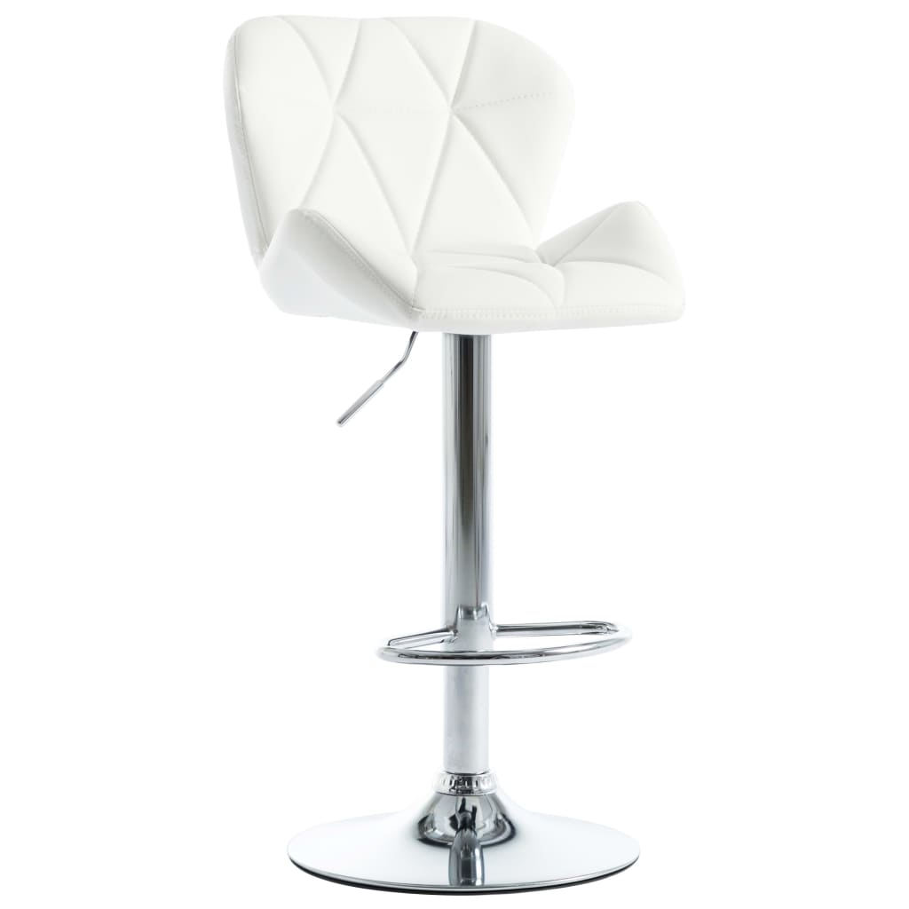 Bar Stools 2 pcs White Faux Leather