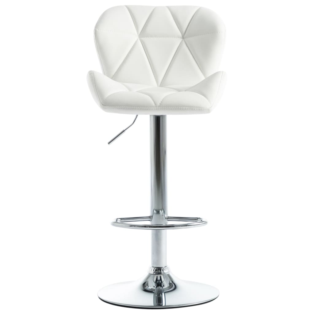Bar Stools 2 pcs White Faux Leather