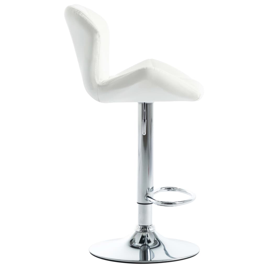 Bar Stools 2 pcs White Faux Leather