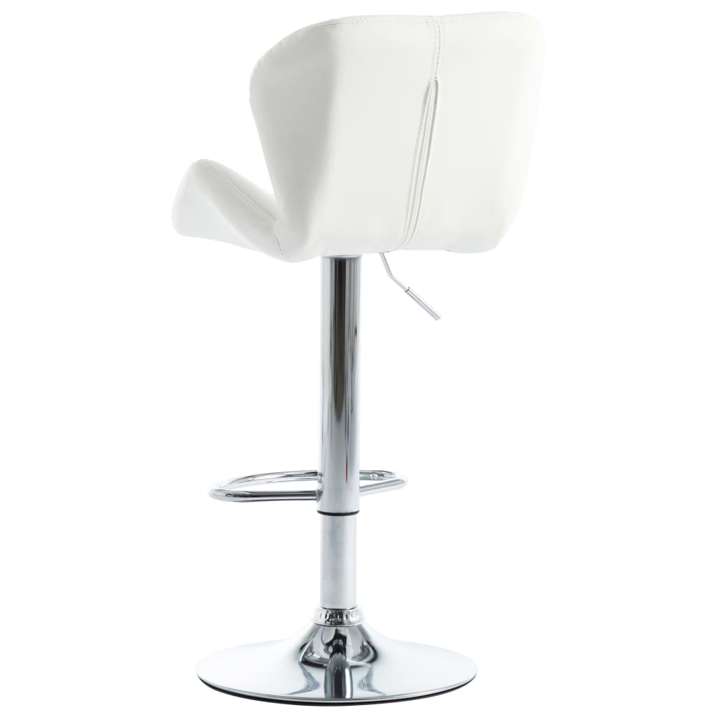 Bar Stools 2 pcs White Faux Leather