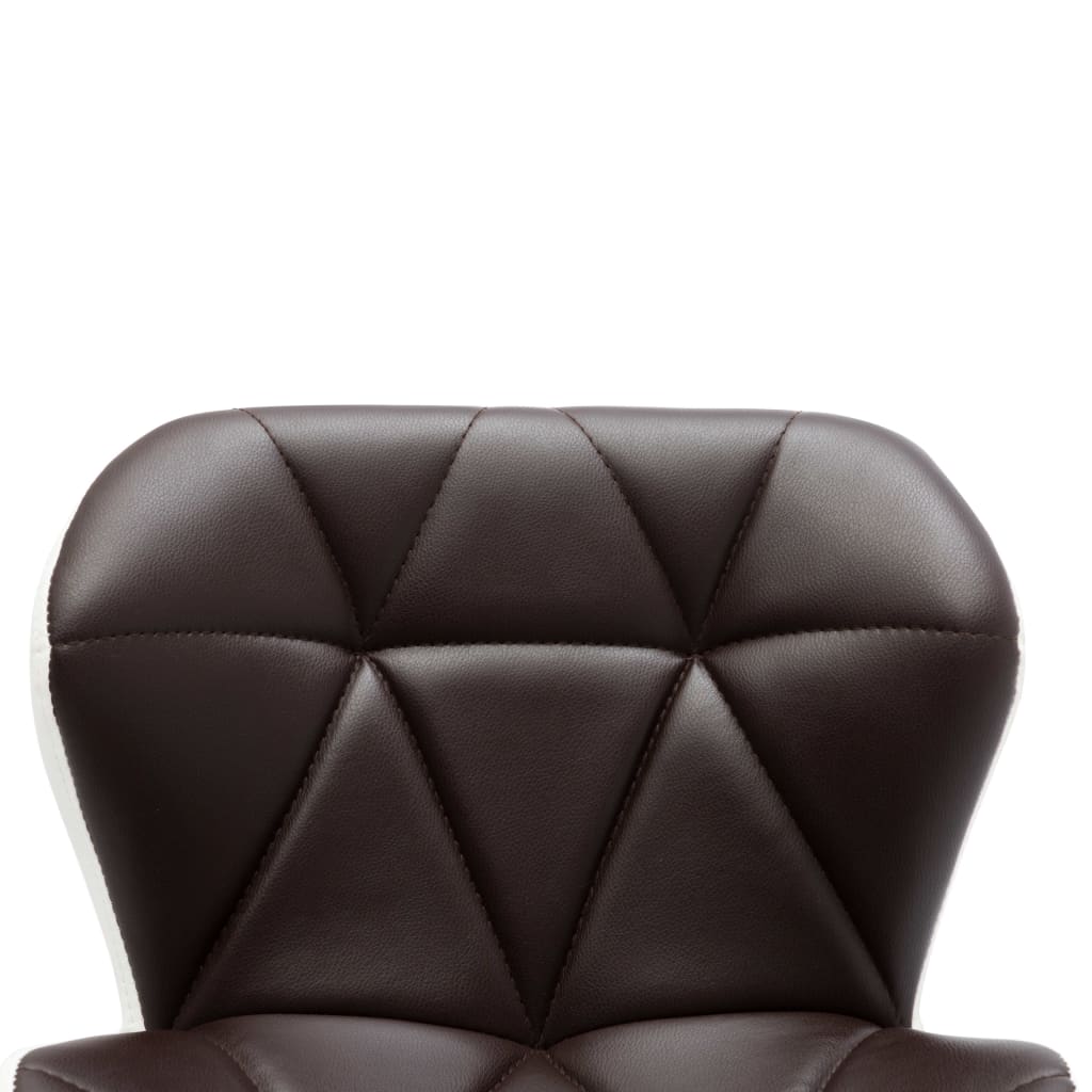Bar Stool Set of 2 Brown, Chrome Faux leather, Chrome-plated steel