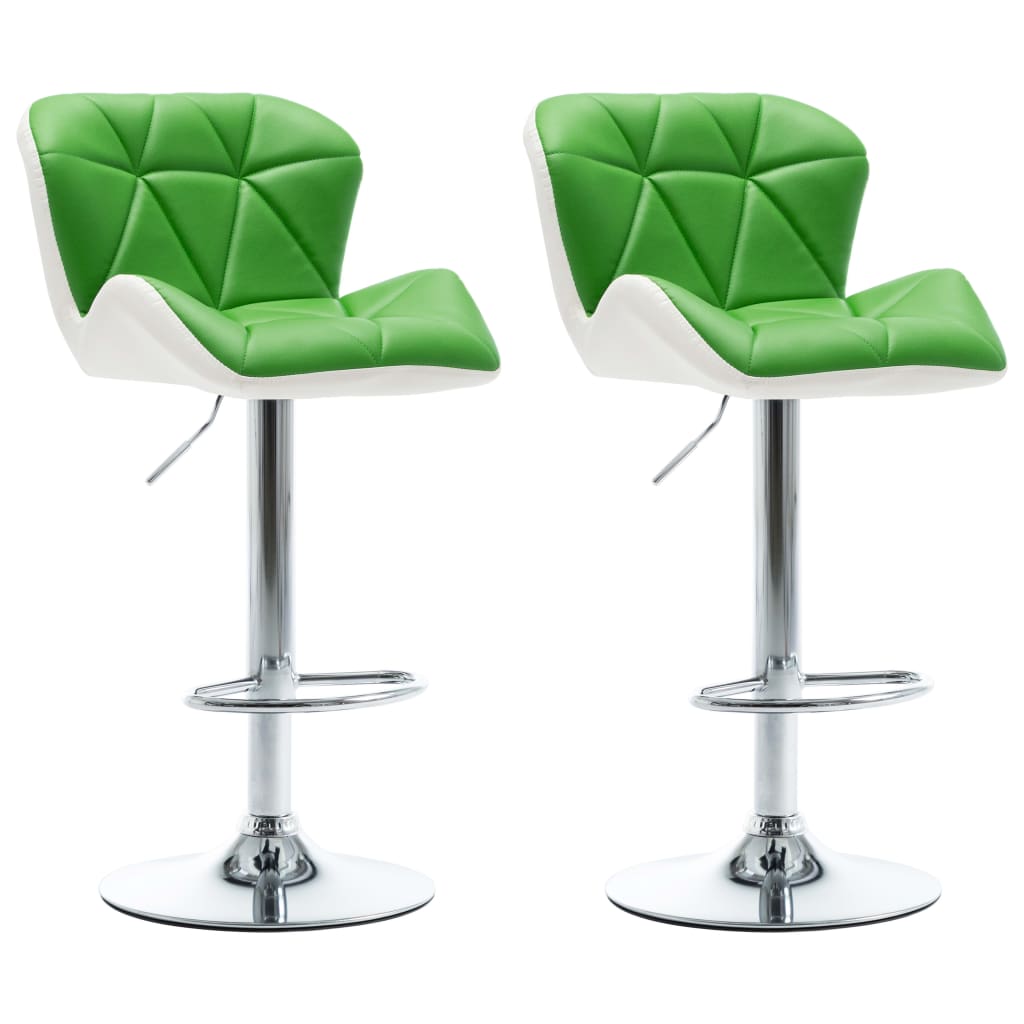 Bar Stools 2 pcs Green Faux Leather