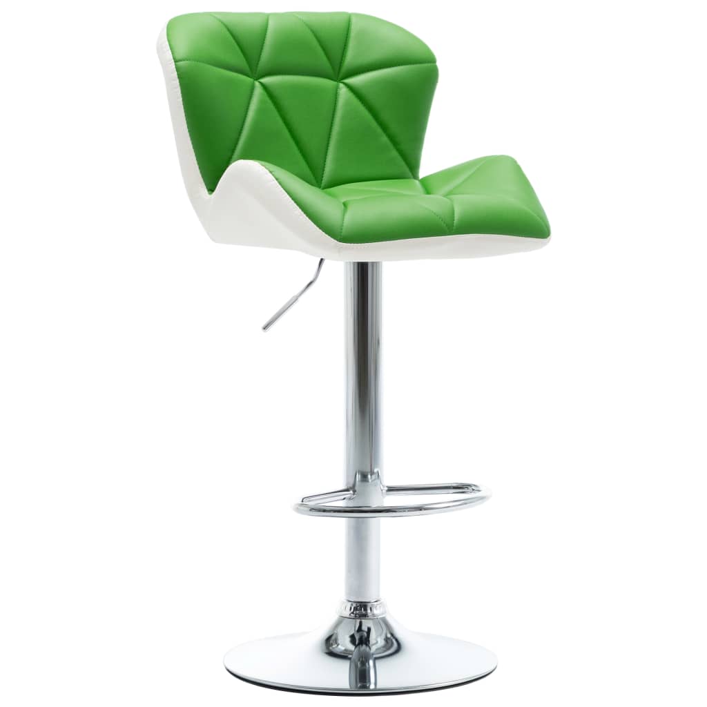 Bar Stools 2 pcs Green Faux Leather