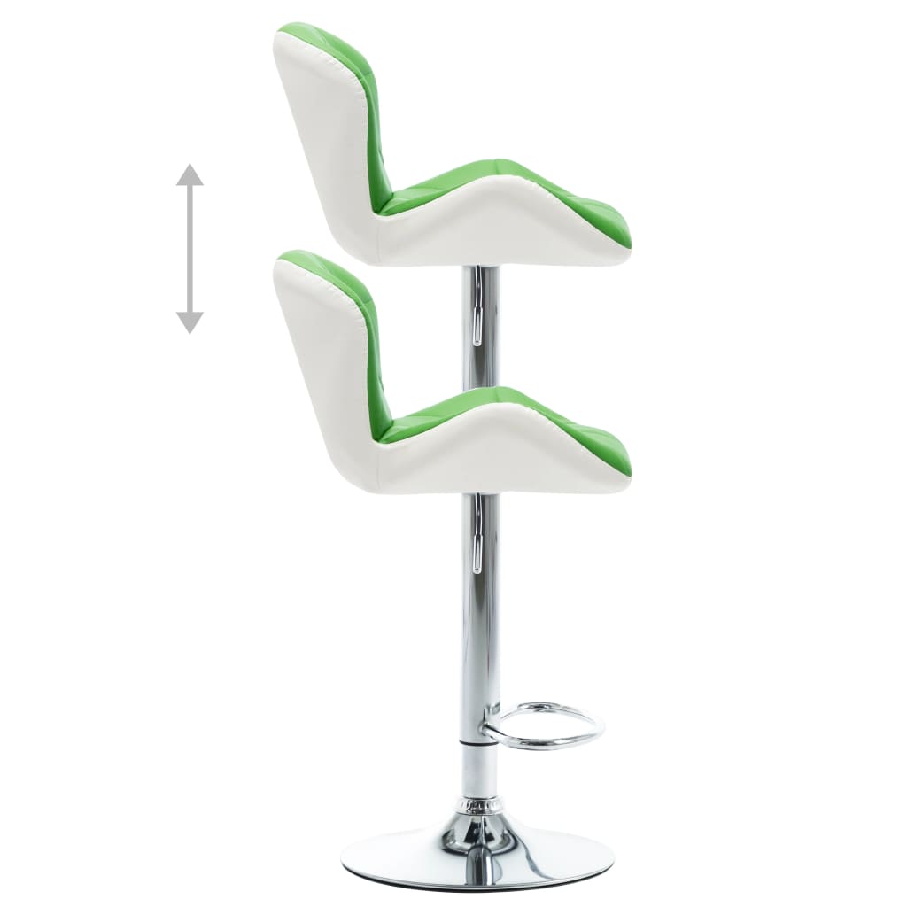 Bar Stools 2 pcs Green Faux Leather