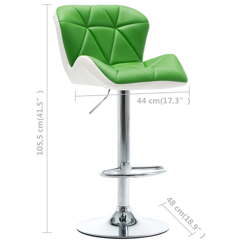 Bar Stools 2 pcs Green Faux Leather