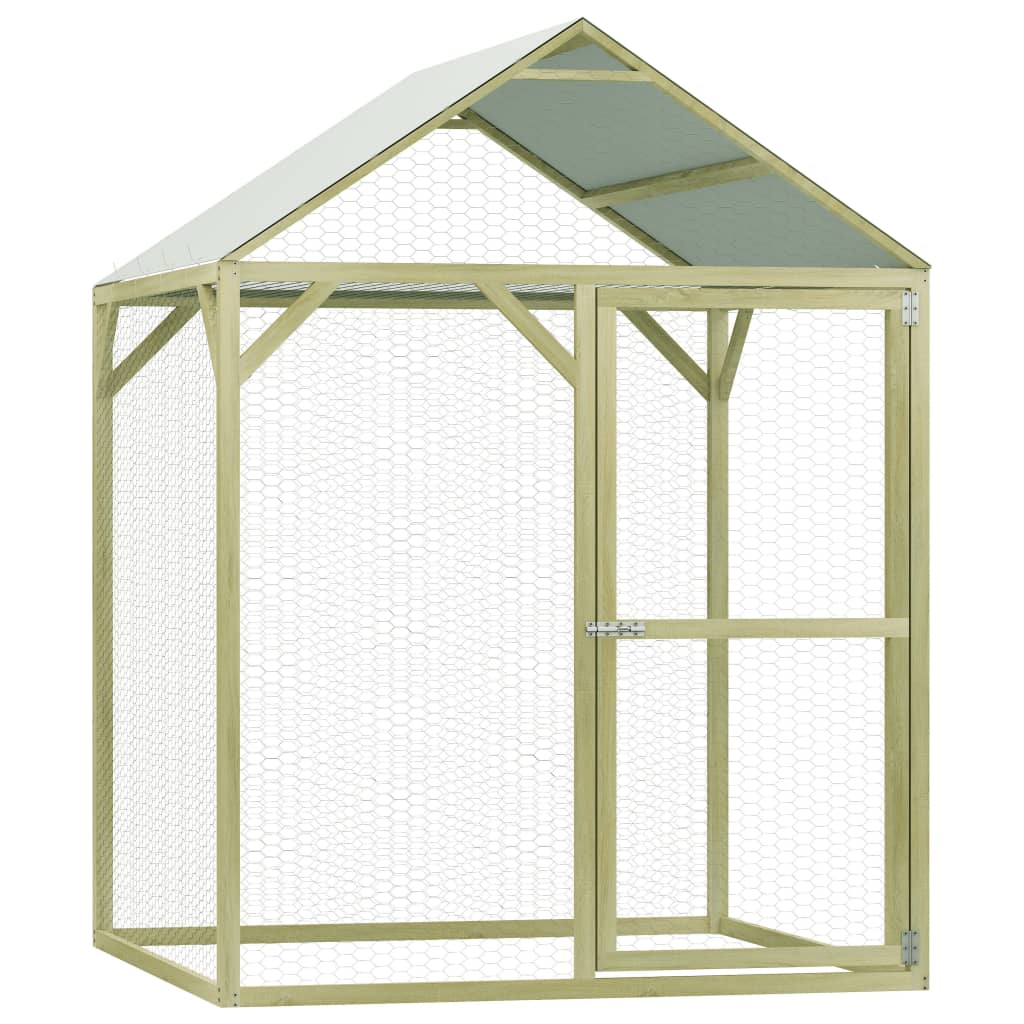 Chicken Cage Green Impregnated Pinewood 4.9x4.9x6.6 ft Durable