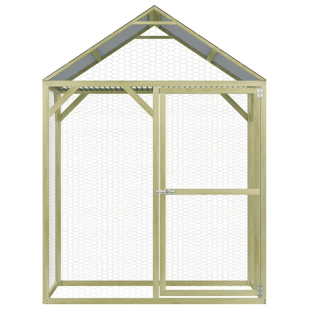 Chicken Cage Green Impregnated Pinewood 4.9x4.9x6.6 ft Durable