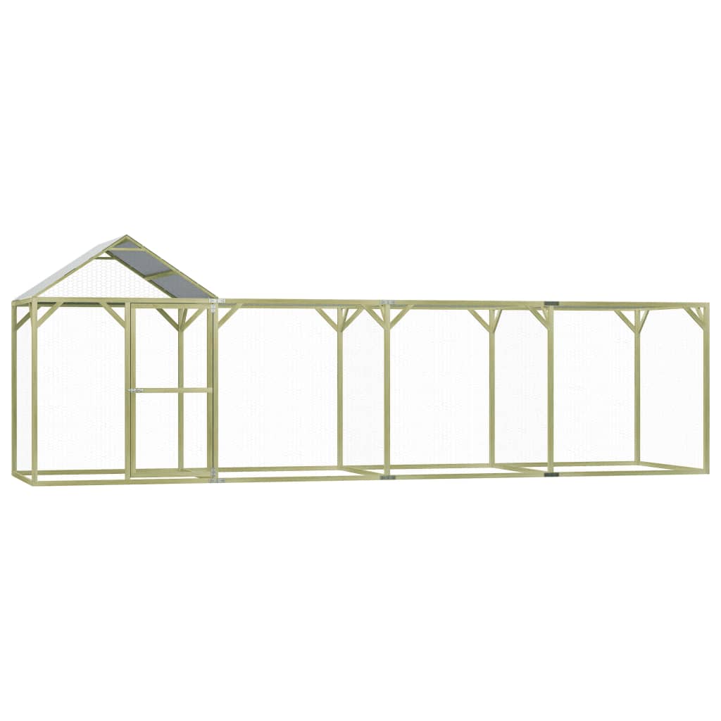 Chicken Cage Green Treated Pinewood 20 x 5 x 6.6 ft Durable