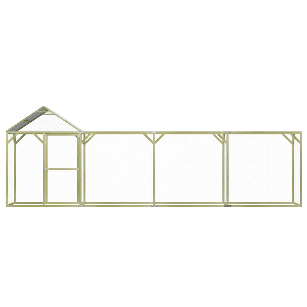 Chicken Cage Green Treated Pinewood 20 x 5 x 6.6 ft Durable