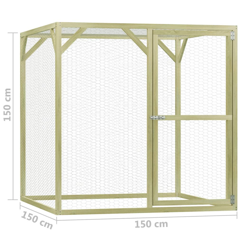 Chicken Cage 4.9'x4.9'x4.9' Impregnated Pinewood