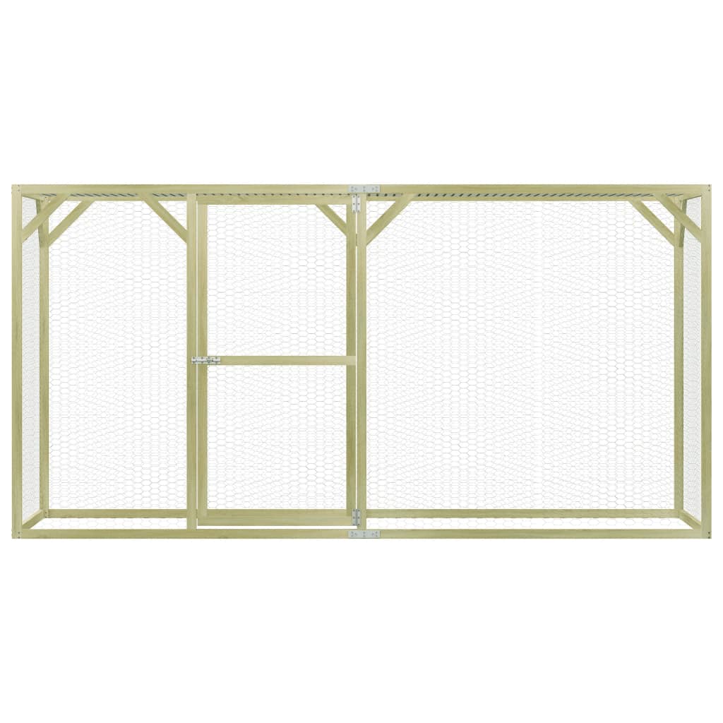 Chicken Cage Green and Silver Treated Pinewood & Galvanized Steel