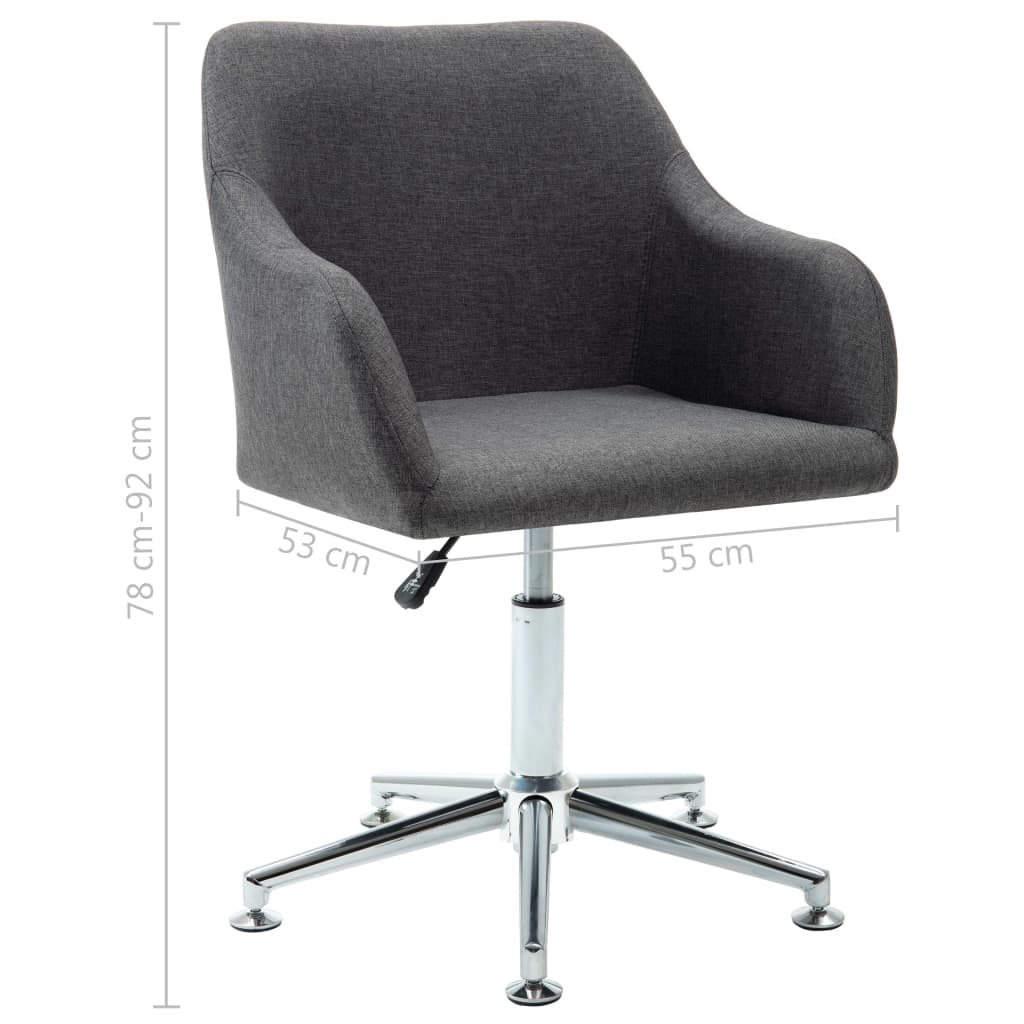Swivel Office Chair Dark Gray Fabric