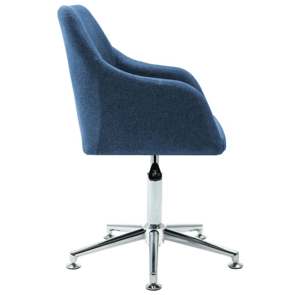 Swivel Office Chair Blue Fabric