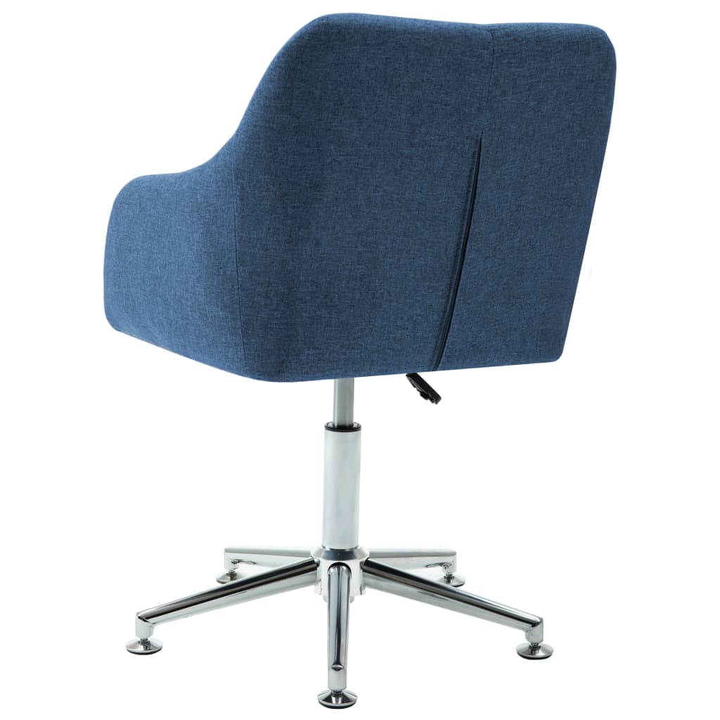 Swivel Office Chair Blue Fabric
