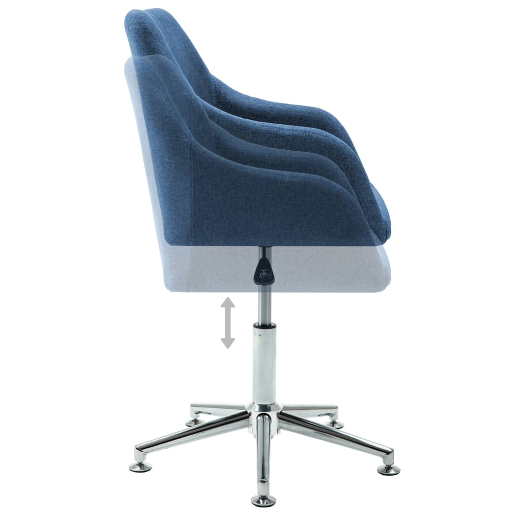 Swivel Office Chair Blue Fabric